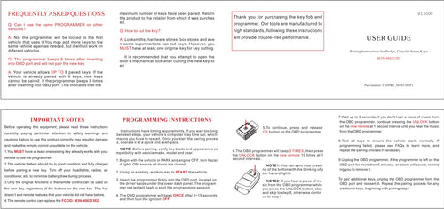 DODGE OBD PROGRAMMING PROCEDURE